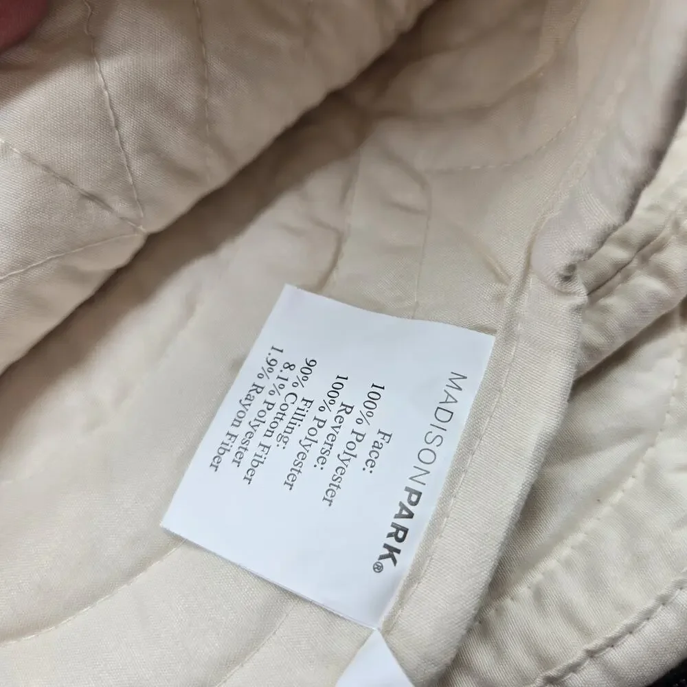 Madison Park 3 PcGenoa Coverlet Set Ivory Full/Queen Org $99 Cottage Farmhouse